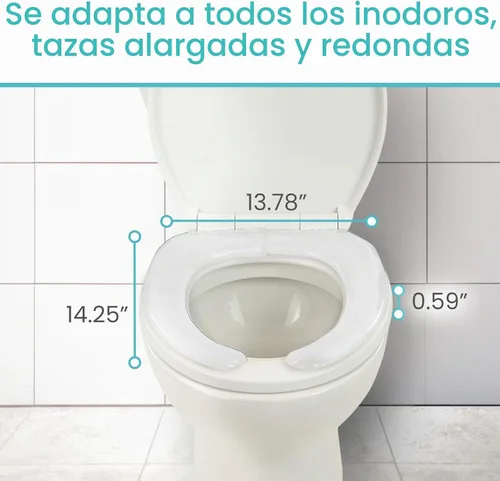 Vista 5 de Vive - Funda de cojín de gel para asiento de inodoro - Almohadilla elevada y acolchada para sillas alargadas, estándar y para inodoro Transparente