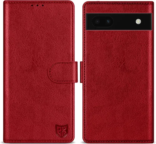 Vista 8 de ZZXX Funda tipo cartera para Google Pixel 6a con bloqueo RFID, ranura para tarjetas, función atril, cierre magnético, funda protectora de cuero