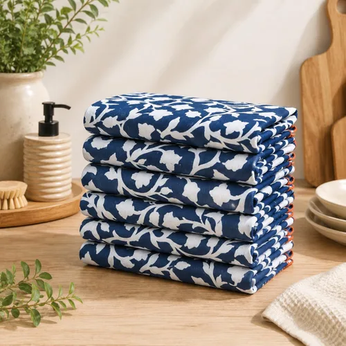 Vista 5 de TARAN LIVING Paños de Cocina y de Té Estampados de Algodón con Barra para Platos, 18 x 28 pulgadas con Ribetes, Juegos de Paños de Cocina de Algodón