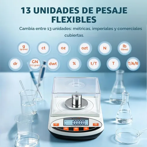Vista 4 de Bonvoisin Balanza analítica de escala de laboratorio 3.53 oz x 0.00004 oz