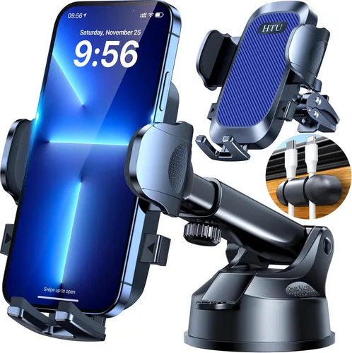 Vista 15 de HTU 2026 Mejorado [Verdadero Grado Militar] Soporte de Teléfono para Coche【Certificados de Seguridad y Sin Olor】Soporte de Teléfono Celular