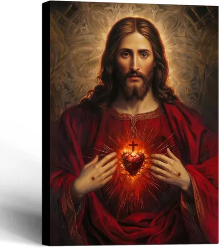Vista 18 de Cuadro enmarcado de cruz de Jesús en lona para pared, arte impreso en blanco y negro, pintura cristiana, póster inspiradora, Jesús católico