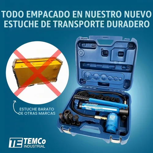 Vista 4 de TEMCo Kit de perforadora hidráulica hidráulico Knockout TH0004 – Conducto eléctrico Juego de herramientas con perforadora