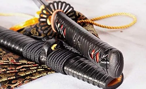 Vista 9 de 41 ''Flame HAMON Clay Templado Acero Doblado Japonés Katana Full Tang Sharp Blade