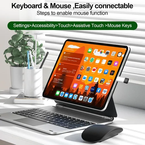 Vista 6 de Adaptador USB C a Lightning, compatible con audioOTG, carga rápida y transferencia de datos para iPhone 14 13 12 Pro MaxiPad AirAirpods, Nintendo