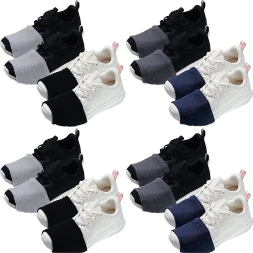 Vista 12 de Haysandy 8 Pares de Fundas para Zapatos de Baile Sobre Calcetines para Mujeres Bailarinas Negro
