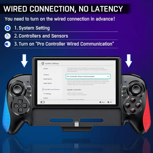 Vista 6 de Controlador de interruptor para Nintendo SwitchOLED controlador de Joypad de una pieza de repuesto para Nintendo Switch Pro control remoto