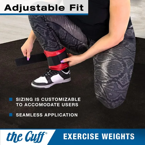 Vista 4 de The Cuff Juego de 9 pesas ajustables para tobillo y muñeca para entrenamiento, baile, correr, tonificación y fisioterapia para hombres y mujeres