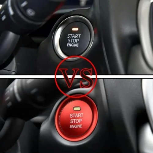 Vista 3 de Anillo de cubierta de botón de arranque de coche para Mazda 3 Axela M3 2014-2019 Botón de arranque de encendido Trim Ring Button Sticker