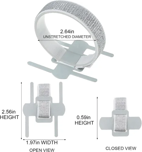 Vista 2 de Chinco 24 bandas elásticas para muñeca, pulseras elásticas para muñeca, accesorios de muñeca elegantes para bodas, fiestas, novia, dama de honor