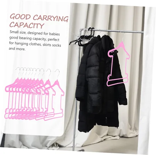Vista 5 de CHILDWEET Perchas para pantalones, 10 piezas, colgador de trajes, juego de bebé, ropa para niños, ropa de plástico para niños pequeños para armario