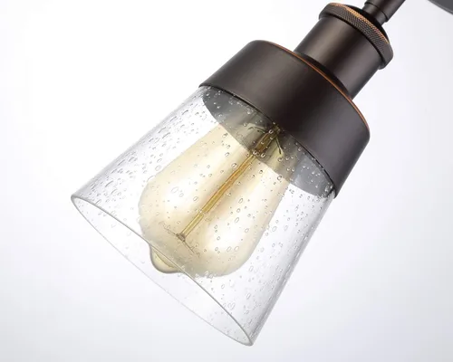 Vista 6 de Lámpara de montaje empotrado de vidrio rústico, mini pantalla de vidrio transparente semirempotrada, lámpara de techo para pasillo, granja, cocina