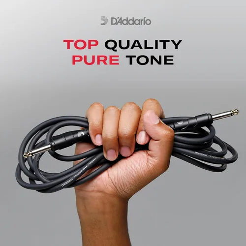 Vista 3 de D'Addario Cable para Guitarra - Cable de Guitarra - 1/4 Pulgada Macho a Macho - Serie Classic - 10 Pies/3.05 Metros - Extremo Recto/Ángulo Derecho