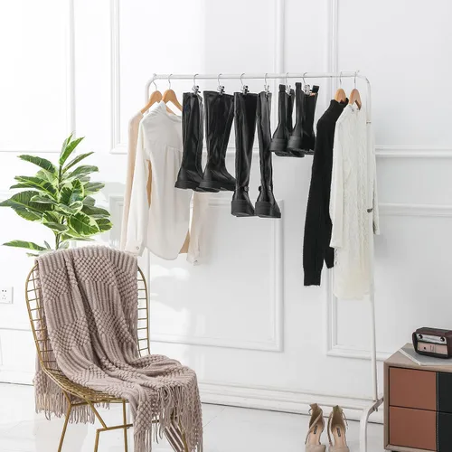 Vista 4 de Paquete de 30 ganchos organizadores de leggings para armario, soporte para botas, clips para colgar, perchas multifuncionales portátiles de un solo