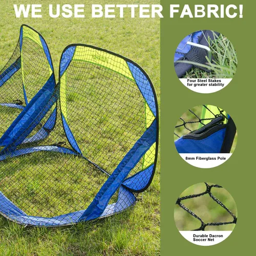 Vista 4 de Porayhut Juegos de portería de fútbol y pelotas desplegables para entrenamiento, juego de 2, fácil montaje con bolsa de transporte compacta, regalo