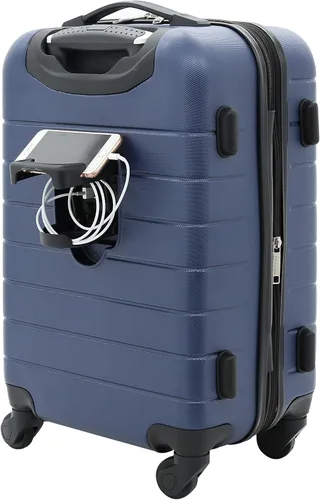 Vista 3 de Wrangler - Juego de piezas de equipaje inteligente con portavasos y puerto USB, Azul marino