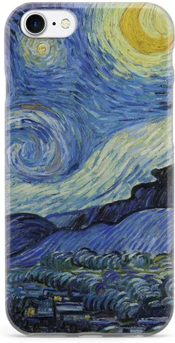 Vista 18 de Inspired Cases - Funda con textura 3D para iPhone Xs Max - Funda protectora de goma para iPhone Xs Max de Apple - Vincent Van Gogh - Noche estrellada