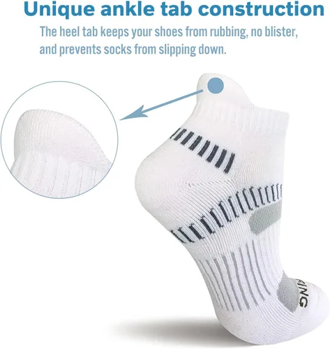 Vista 3 de BERING Calcetines deportivos para correr al tobillo para mujer (6 pares)