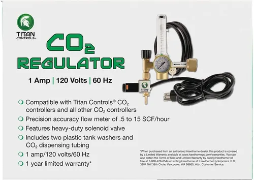 Vista 6 de Titan Controls Regulador de CO₂: compatible con controladores de CO₂ Titan Controls y otros controladores de CO₂, para jardines