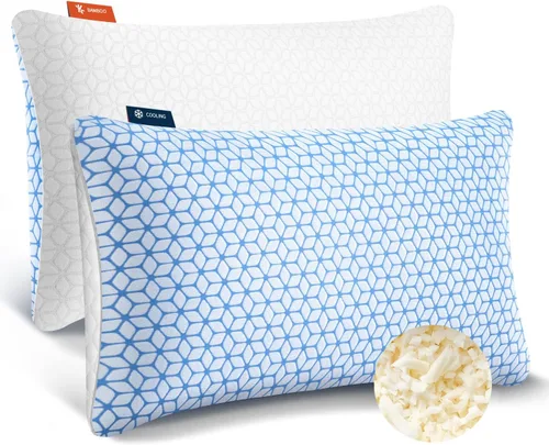 Vista 8 de Love Attitude Almohada de cama tamaño King, 1 unidad, almohada de espuma viscoelástica triturada ajustable, almohada refrescante suave y de apoyo