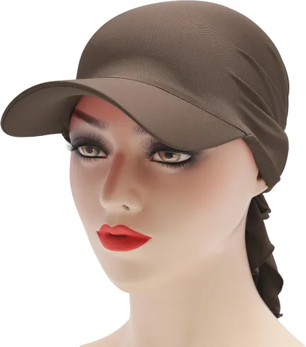 Vista 8 de ZLYC Gorro de quimioterapia de verano para mujer marrón (Plain Brown)