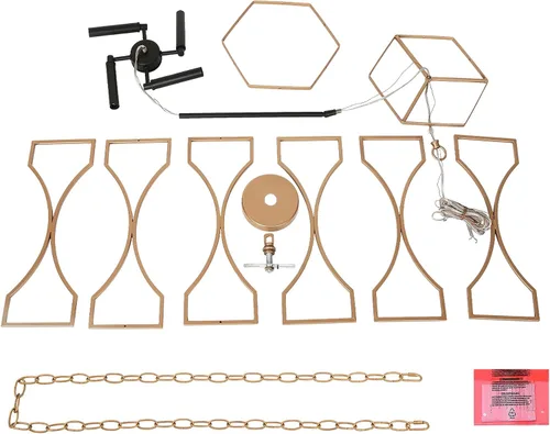 Vista 8 de Durent Lighting Lámpara de araña dorada y negra, moderna lámpara colgante de 4 luces, lámpara de granja para vestíbulo, entrada, comedor, isla