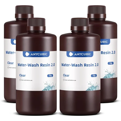 Vista 19 de ANYCUBIC Resina de impresora 3D lavable al agua 2.0, resina 3D de alta precisión de 405 nm, resina de fotopolímero de baja contracción para Gris