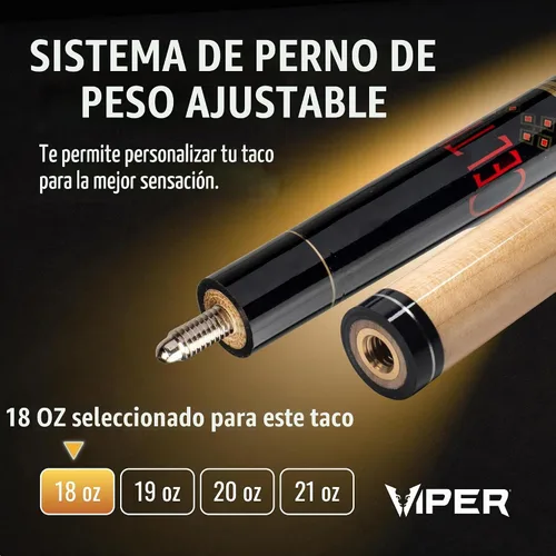 Vista 5 de Viper by GLD Products Underground 58" Pool Cue Stick, 9 Styles, 18-21 Ounce Sangre celta