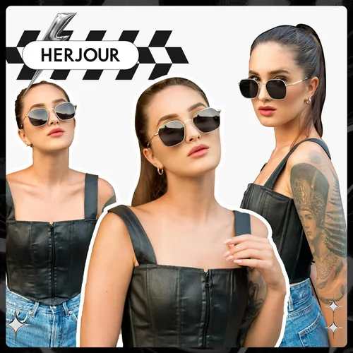 Vista 2 de Allarallvr Gafas de sol cuadradas retro polarizadas de moda para mujeres y hombres gafas de sol de moda AR81036