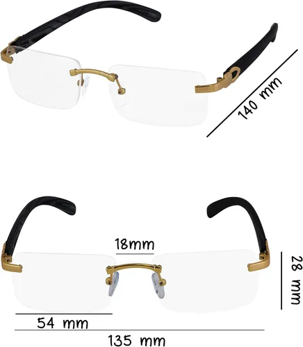 Vista 7 de Elite Slim - Gafas de sol rectangulares sin montura de metal y madera Art Aviator Multicolor