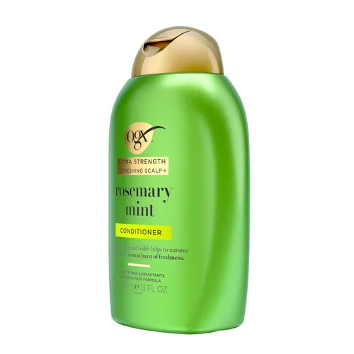 Vista 5 de OGX Acondicionador Extra Fuerte Refrescante para Cuero Cabelludo + Romero Menta, Acondicionador Nutritivo para el Cabello y el Cuero Cabelludo