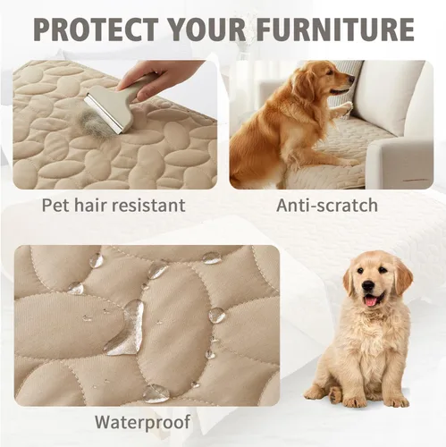 Vista 2 de Ameritex Funda impermeable para cama de mascotas, manta antideslizante para cama de perro, para sofá y muebles, impermeable, nuevo diseño