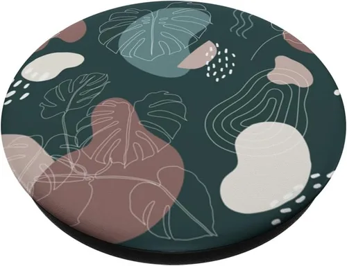 Vista 2 de PopGrip botánico de hojas de Monstera botánico de selva tropical, verde, moderno, color verde
