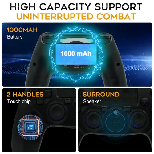 Vista 6 de citnh 2 Pack Wireless Controller for PS4，Compatible with PS4/Slim/Pro/PC，Double Shock 6-Axis Motion Sensor，Built-in Speaker &