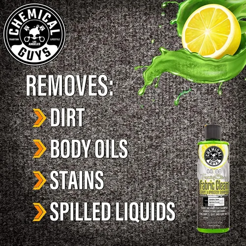 Vista 5 de Chemical Guys CWS203 Fabric Clean - Limpiador de espuma cítrica para alfombras y tapicería (autos, asientos y tapetes), 128 onzas líquidas/1 galón