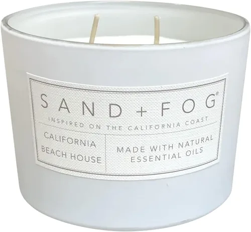 Vista 2 de Sand + Fog Vela perfumada – California Beach House – Aromas y tamaños adicionales – Mecha 100% algodón sin plomo – Velas de lujo para ambientar