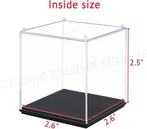 Vista 3 de Vitrina pequeña (2.6 x 2.6 x 2.5 pulgadas) caja transparente de acrílico para mini figura