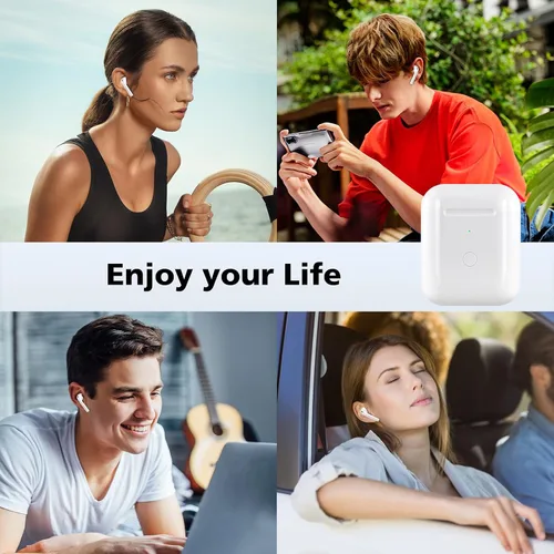 Vista 7 de Funda de carga inalámbrica compatible con AirPod 1 2, Air Pods 1 2, funda de cargador de repuesto con botón de sincronización de emparejamiento