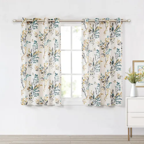 Vista 2 de MYSKY HOME Cortinas florales de 63 pulgadas de largo