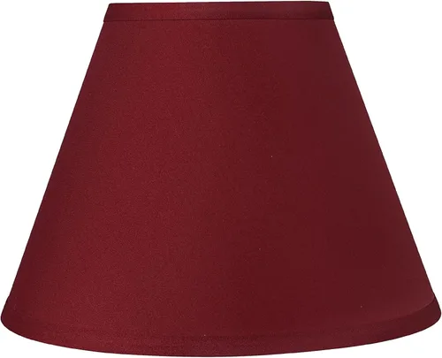 Vista 3 de Aspen Creative 32632A Pantalla de lámpara de construcción de araña con forma de imperio de transición en rojo sangre, 6 pulgadas superior x 12