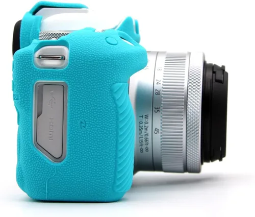 Vista 3 de Rieibi Funda EOS R50, funda protectora de silicona esmerilada para cámara Canon EOS R50 EOSR50, funda ligera para cámara EOS R50 - Azul claro