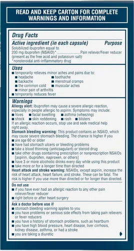 Vista 17 de Advil Liqui-Gels - Analgésico y reductor de fiebre, medicamento para el dolor para adultos con ibuprofeno 200 mg para dolor de cabeza, dolor