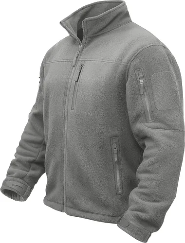 Vista 13 de TACVASEN - Chaqueta de forro polar para hombre, cremallera completa Verde militar