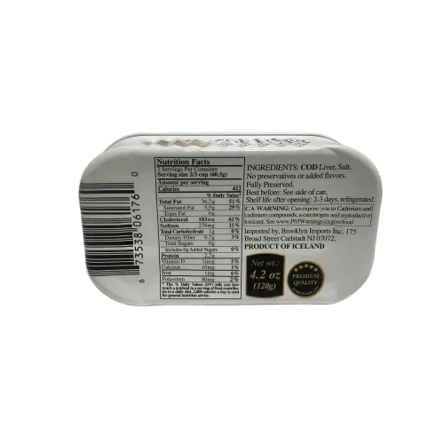 Vista 2 de Belveder Aceite de Hígado de Bacalao Salvaje Islandés 120g Lata