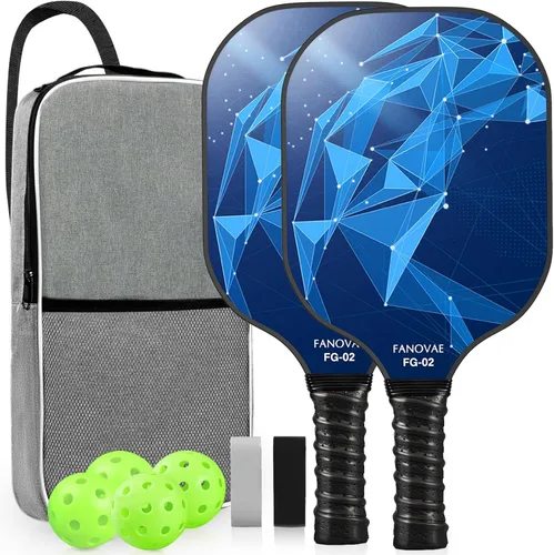 Vista 11 de Palas de pickleball aprobadas por USAPA de fibra de carbono/fibra de vidrio, juego de 2/1 con bolsa/cubierta, juego de paletas de pickleball