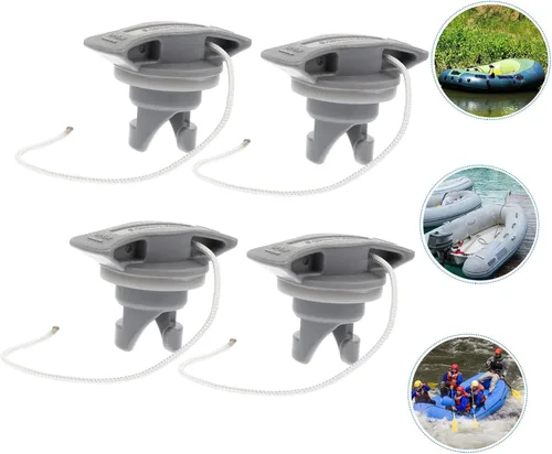 Vista 6 de Juego de 4 piezas de cubierta de válvula de aire para bote, kayak, canoa, barco inflable, buque, buque, buque, tapones, tapones