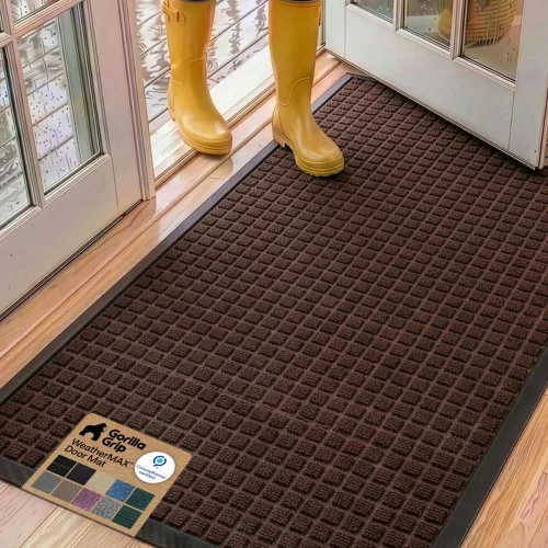 Vista 36 de Gorilla Grip - Tapete WeatherMax todo terreno 100% impermeable, caucho natural, resistente a manchas y decoloración, interior y exterior, fácil