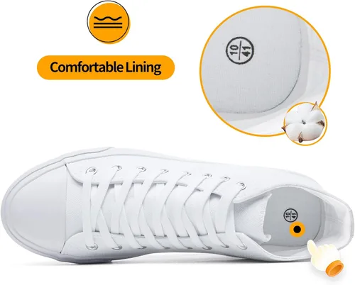 Vista 68 de ZGR Tenis de lona para hombre, con cordones, clásicos, casuales, para caminar