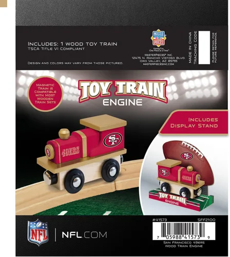Vista 3 de MasterPieces NFL San Francisco 49ers - Tren de juguete de madera real, para mayores de 3 años, color negro