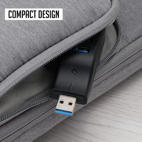 Vista 6 de VCOM Hub USB 3.0 para portátil, divisor USB de datos portátil de 4 puertos, mini USB A Port Expander, transferencia rápida de datos de 5 Gbps